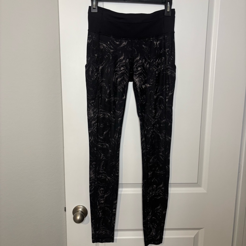 Lululemon Speed Tight II Full On Luxtreme Leggings Black Gray Swirl 4